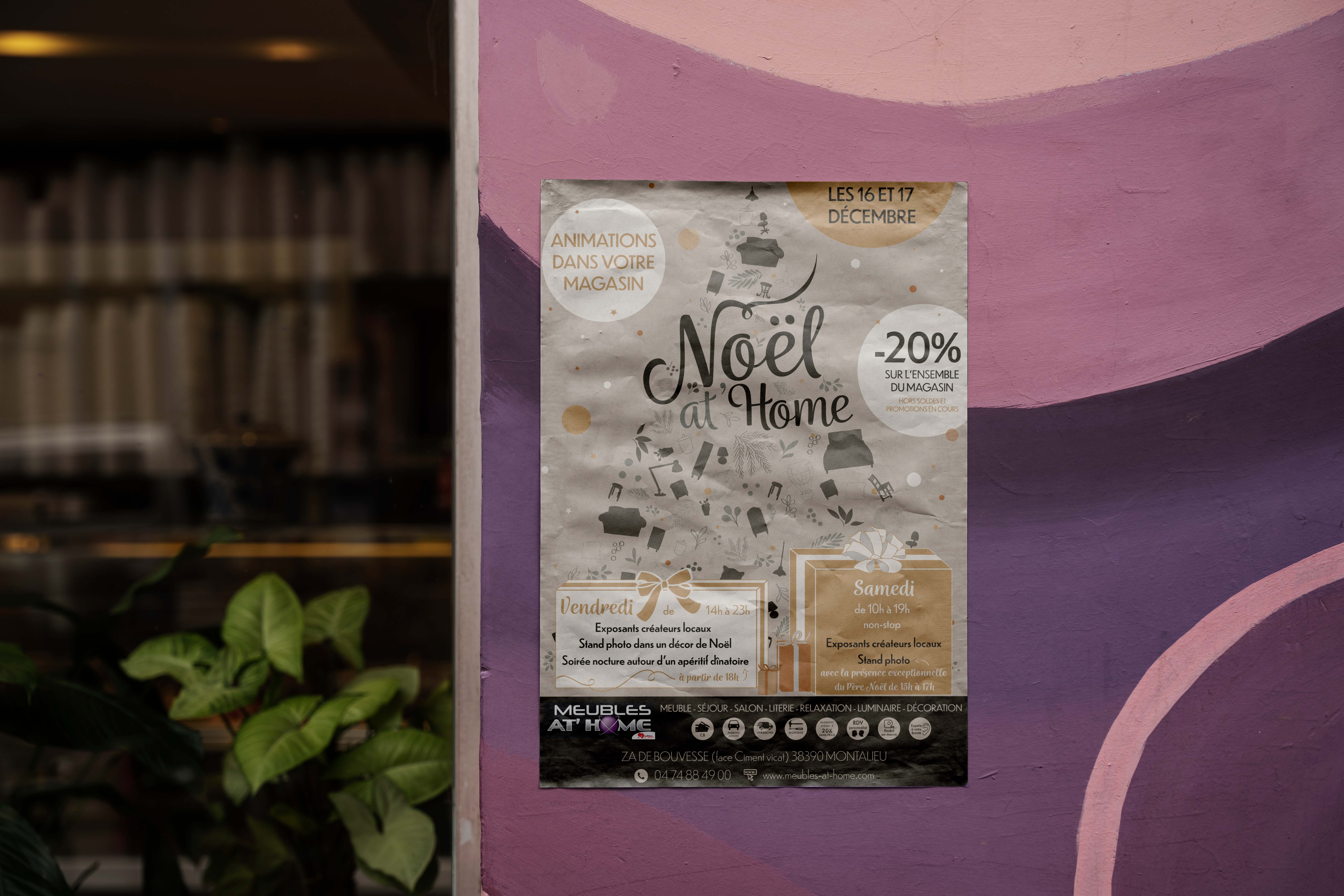 Supports de communication – Evènement Noël – Meubles At&rsquo;Home