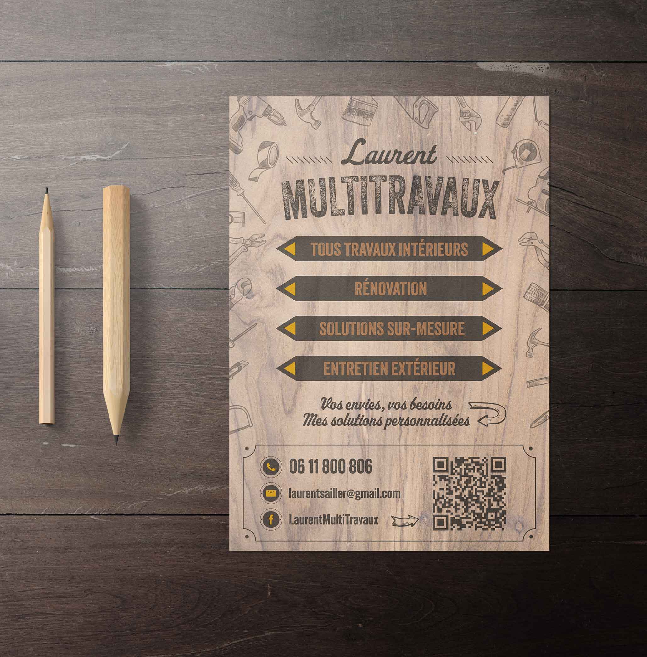 Support de communication – Flyer pour Laurent MultiTravaux