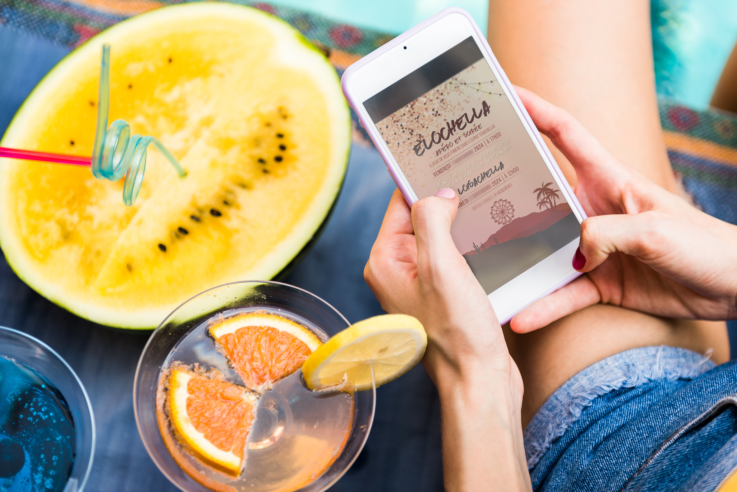 Invitation anniversaire thème Coachella