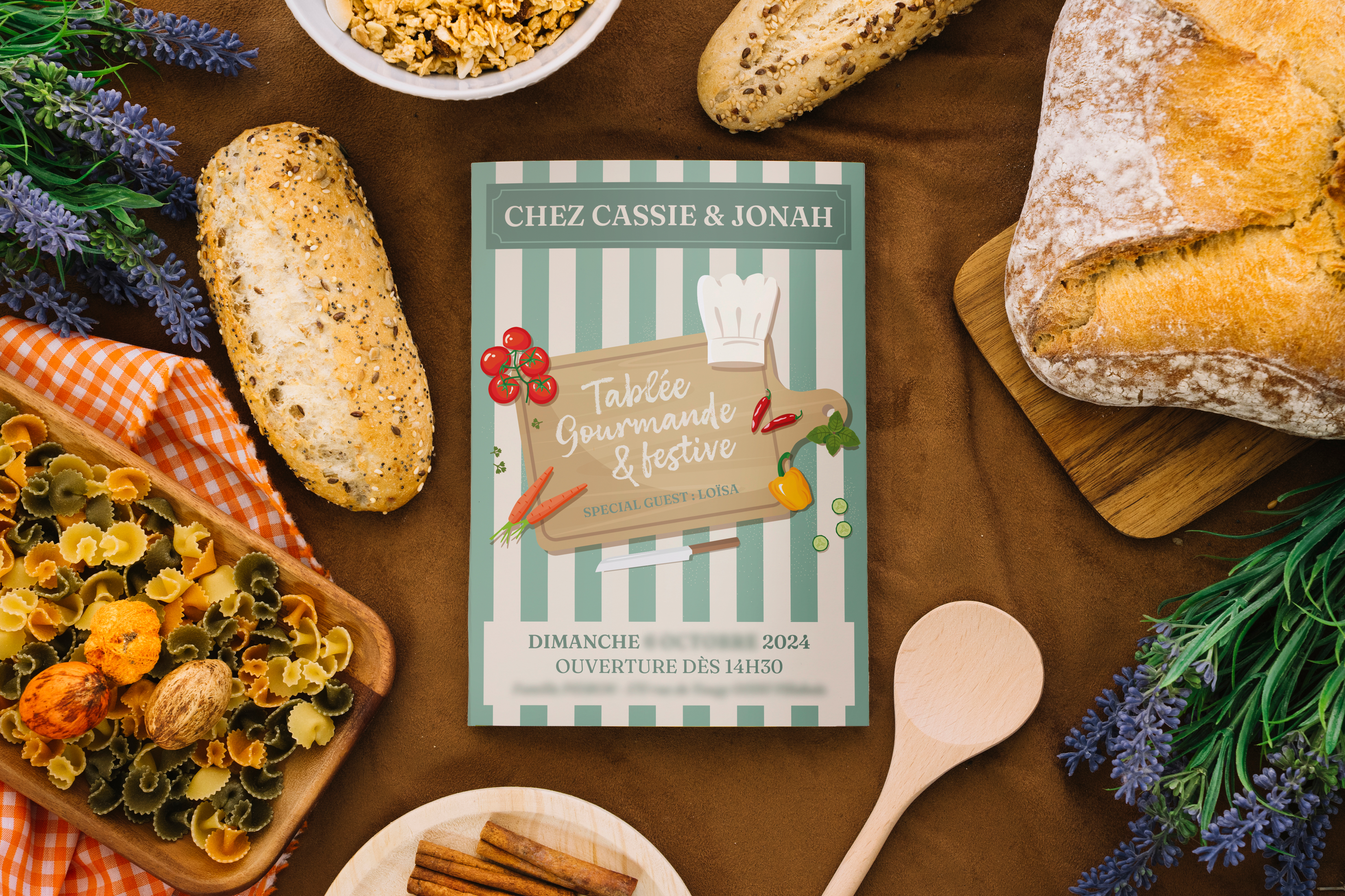 Invitation anniversaire enfant thème restaurant